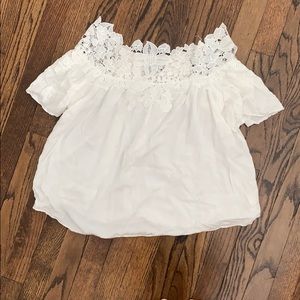 Off the shoulder eyelet top
